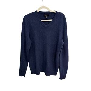 Club Room Luxury 100% Cashmere V-Neck Sweater Men’s Medium Blue